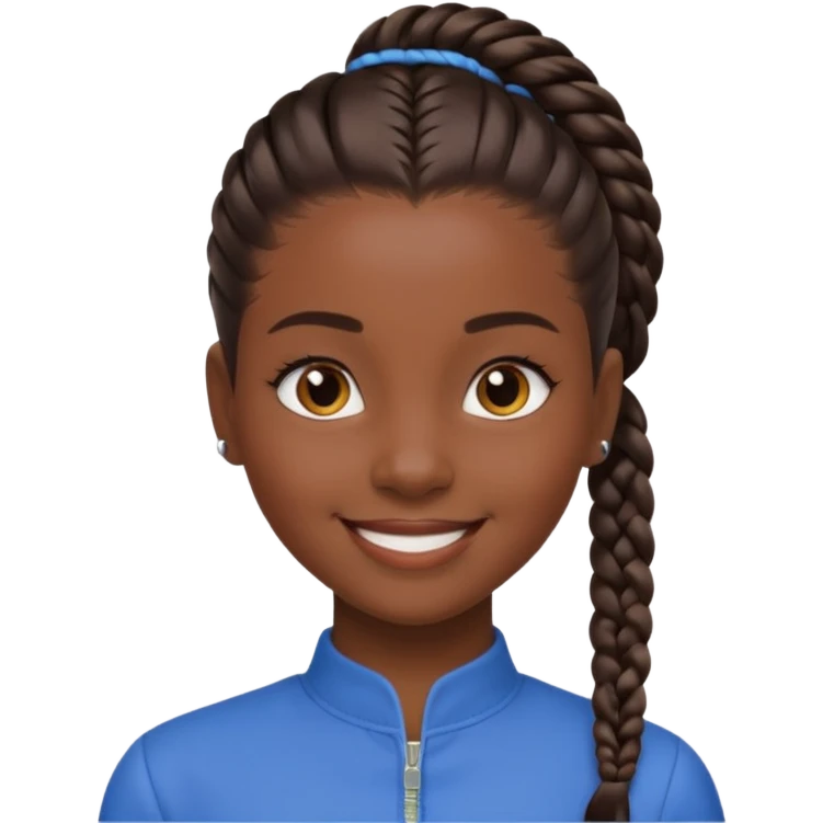 black girl with slick back braid emoji