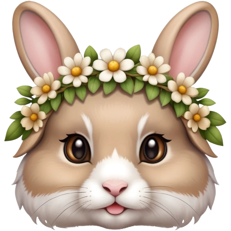 cute rabbit wearing a flower crown emoji