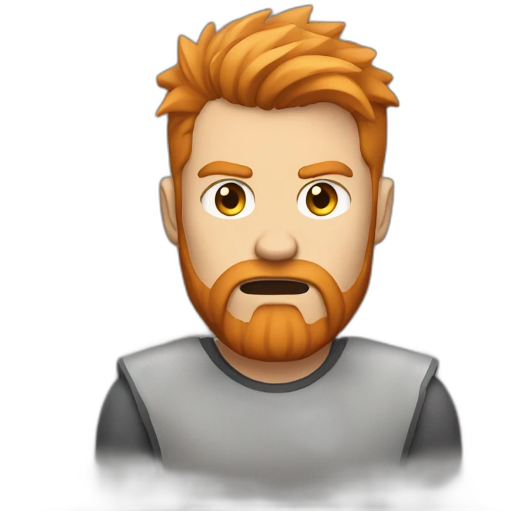 angry man with redblond hair undercut and beard emoji