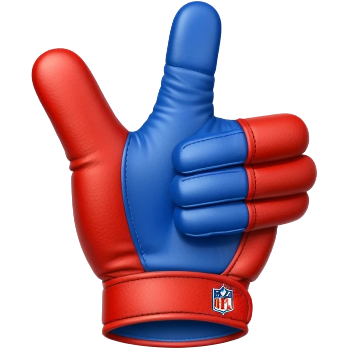  #1 glove nfl thumbs up   in blue (#00A3E0) and red (#F9423A)  emoji