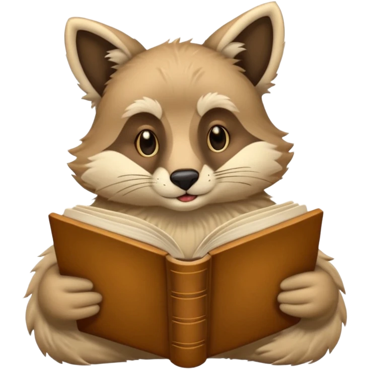 animal reading books emoji