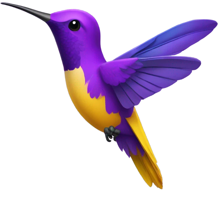 Purple and yellow colibri  emoji
