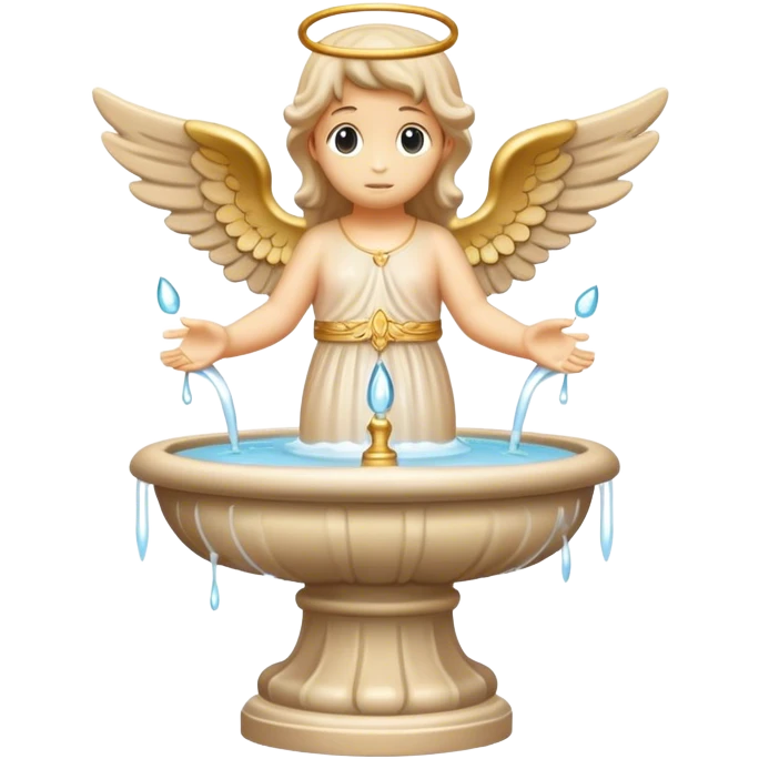 beige water fountain with angel on top  emoji