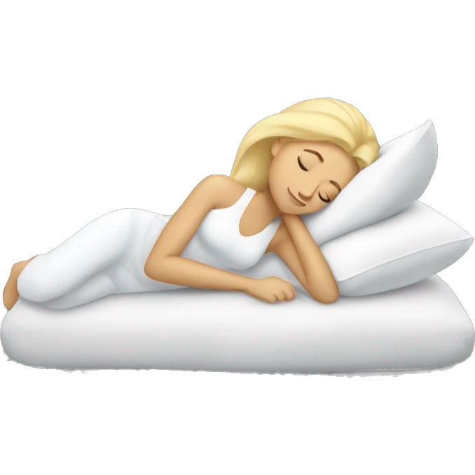 pretty blonde woman napping on pillow emoji