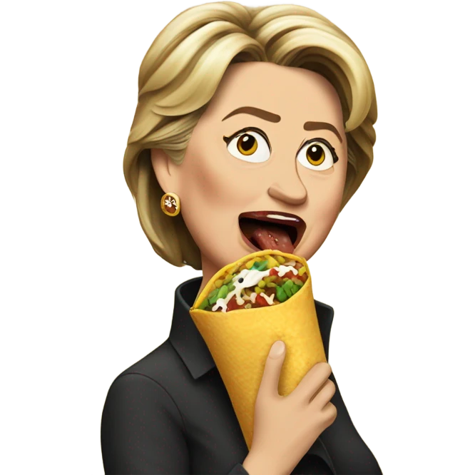 Hillary Clinton eating a burrito  emoji