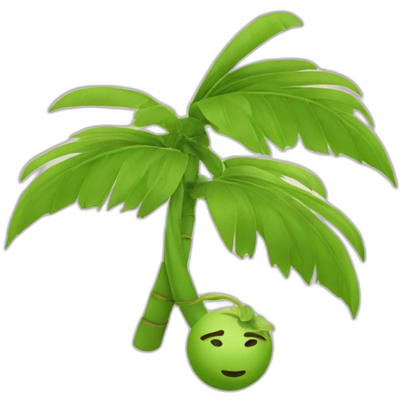 Chinois avec un palmier sur la tête emoji