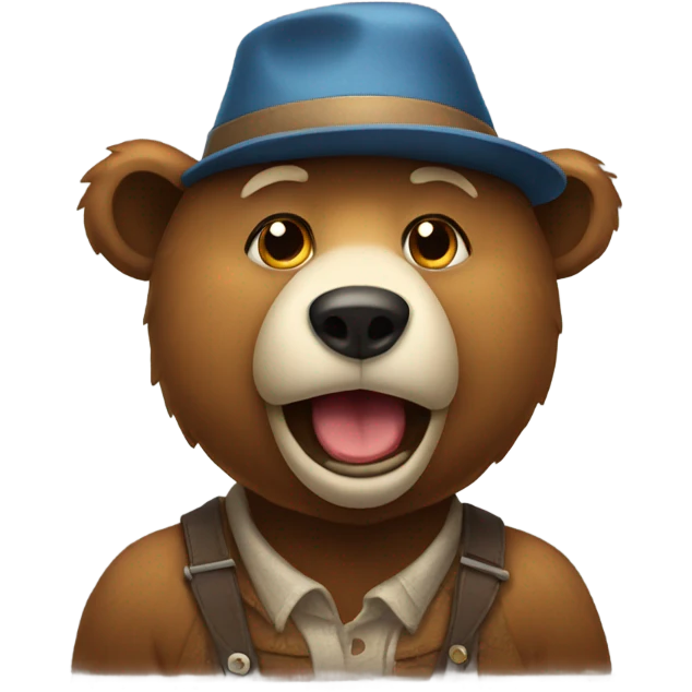 Bear with hat emoji