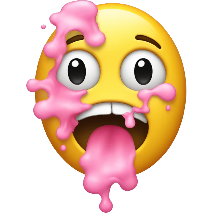 yellow emoji face vomiting pink  emoji