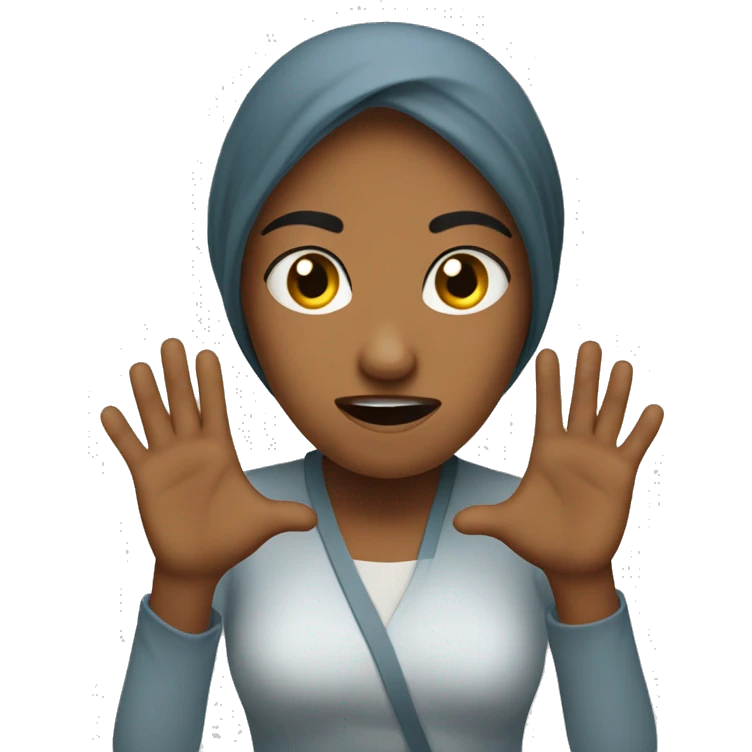 create a scared oman with her hands on herface emoji