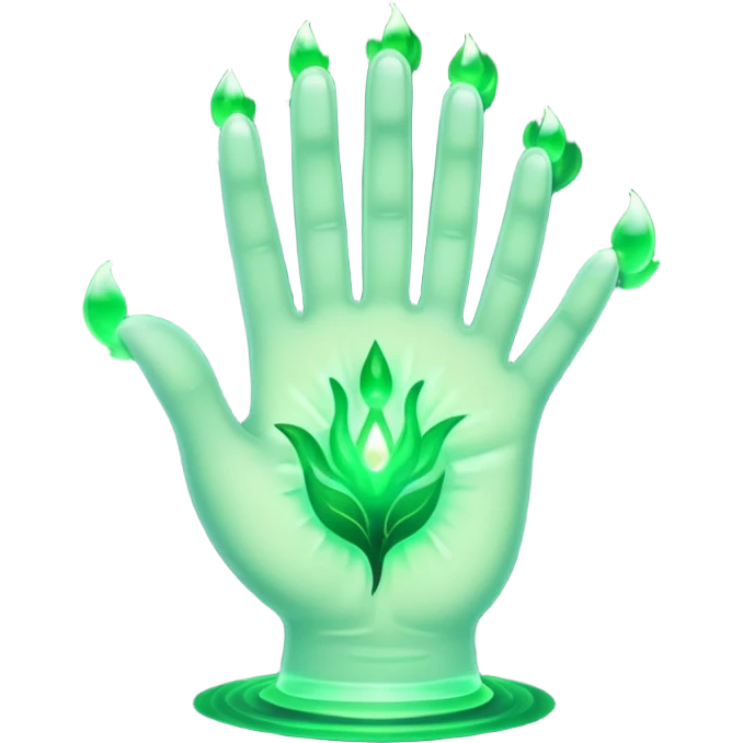 green magical hand icon from Skyrim emoji