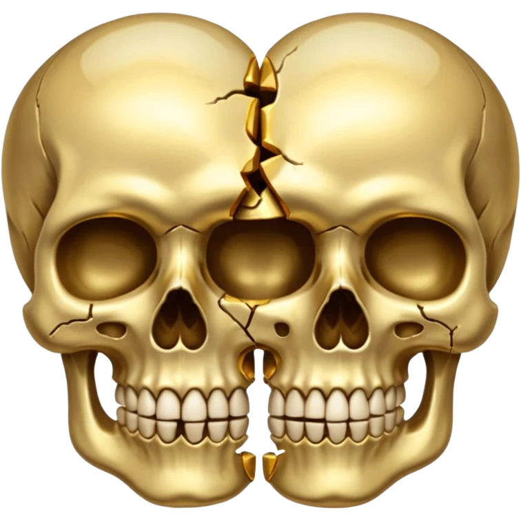 broken gold skull split in half emoji