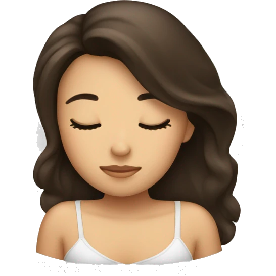 Brunette girl sleeping emoji
