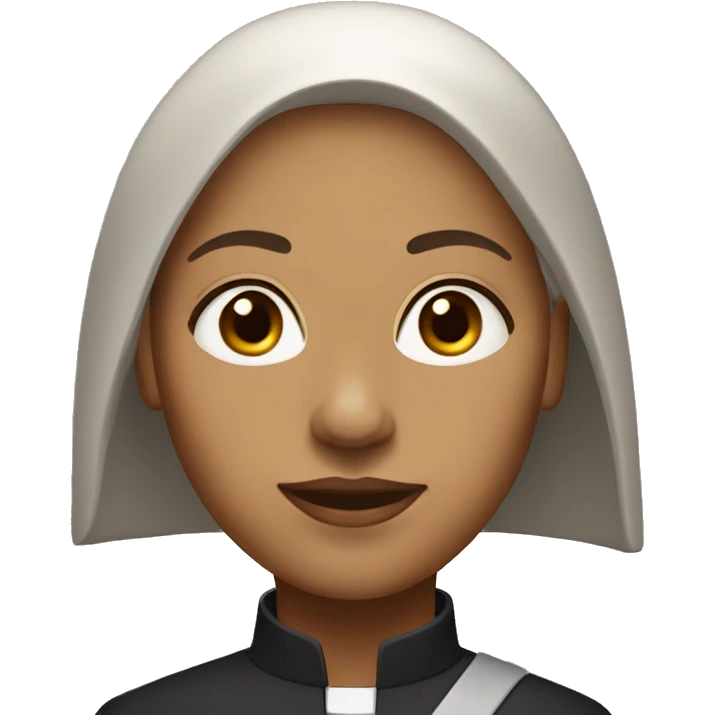 female clergy with cross brown hair light skin emoji