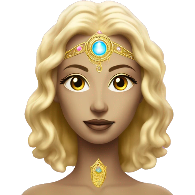 Pleiadian radiant golden diva woman female third eye pink emoji