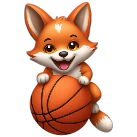 baby fox dunking a basketball emoji