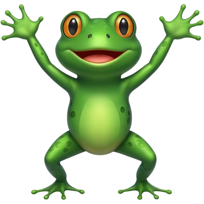 Frog standing with arms out emoji