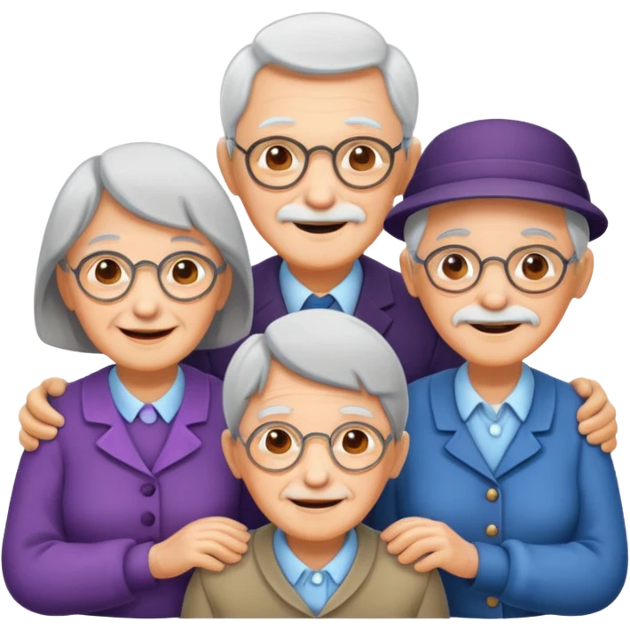 now a icon of three people isometric make all characters old demographic emoji