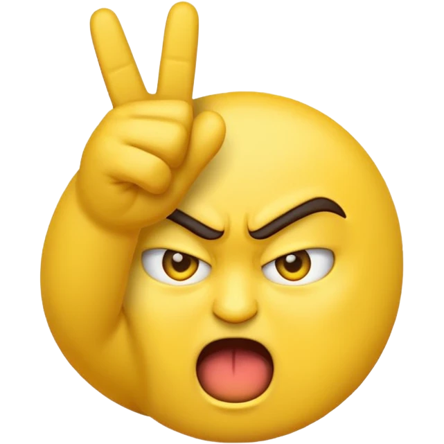 Emoji flipping off emoji