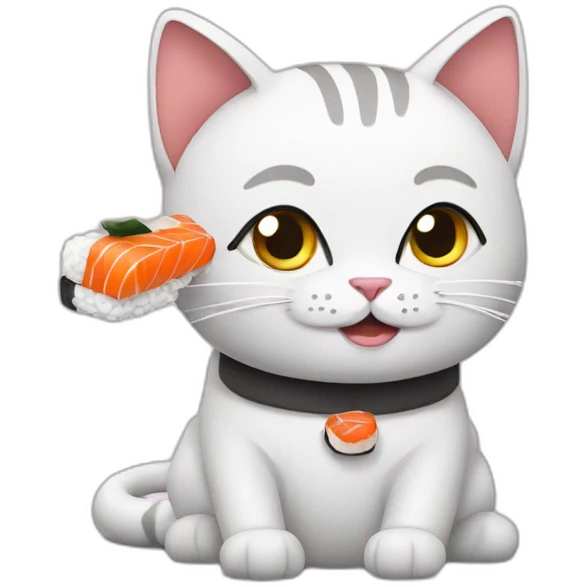 Katze mit Sushi emoji