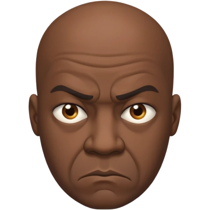 bald grumpy black man emoji