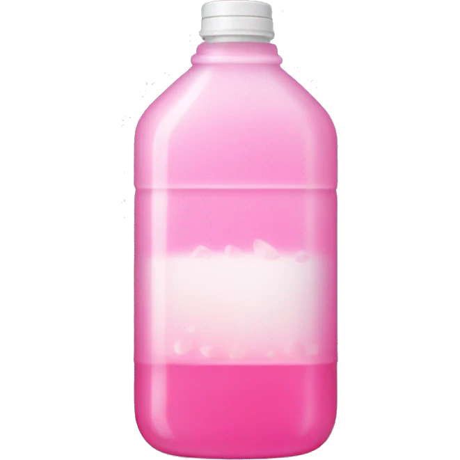 plastic bottle with crystaline pink liquid emoji
