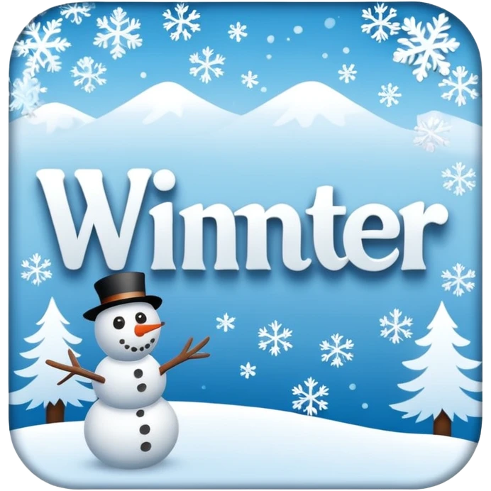 Winter text banner emoji