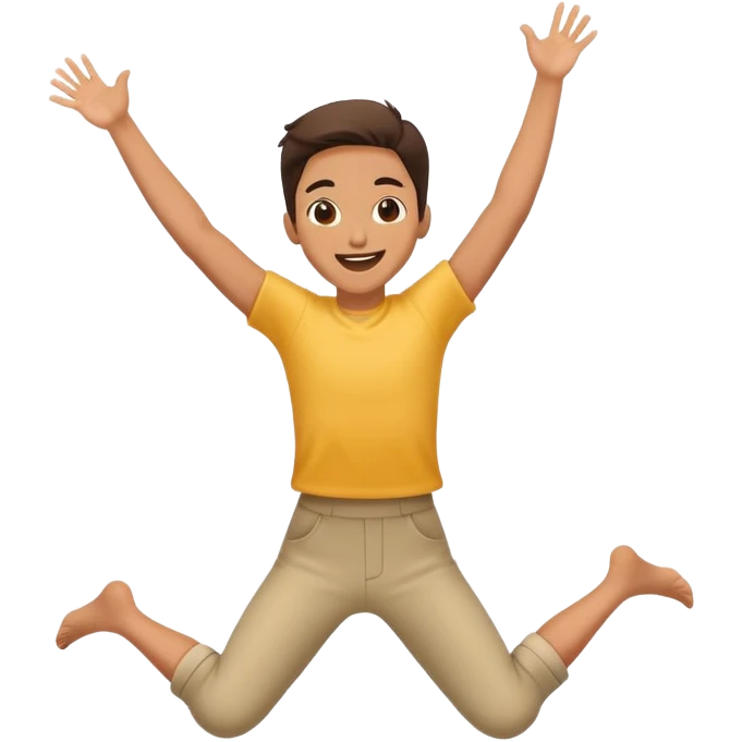 Jumping with joy with 2 arms and 2 legs  emoji