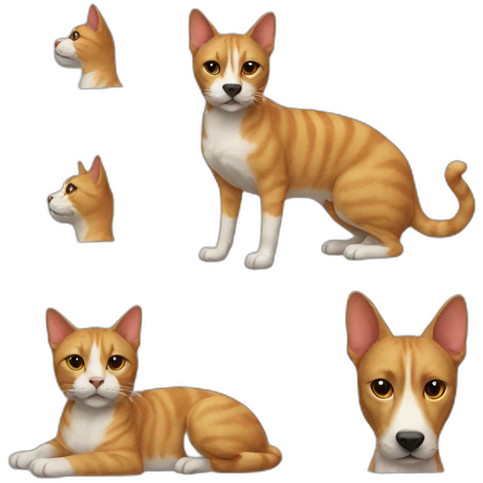 cat on dog emoji