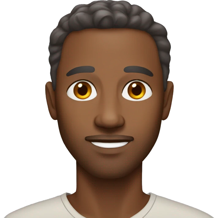 middle age brown haired brown skinned Ethiopian man emoji