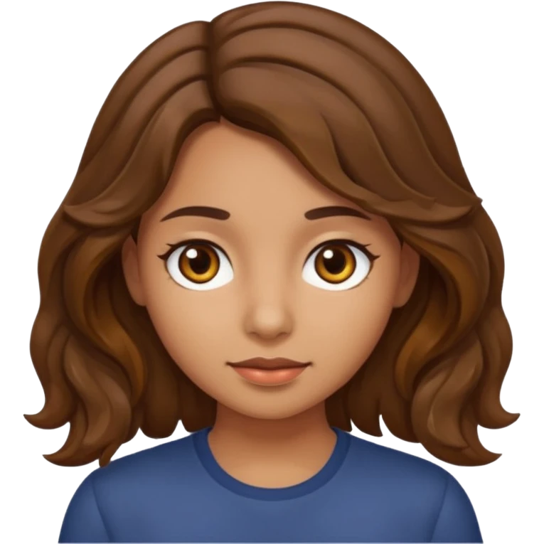 can you please make a girl with olive skin tone, brown hair, brown eyes and wavy hair emoji