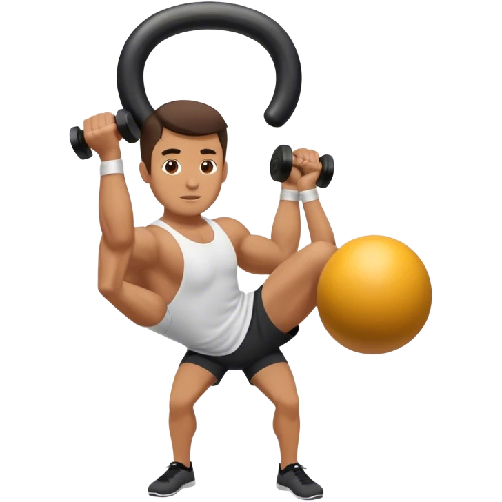 man doing kettlebell swings emoji