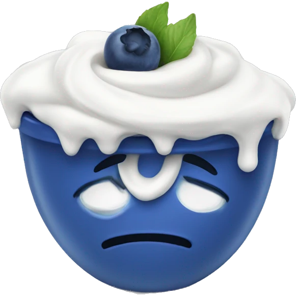Bluberry top on yogurt emoji