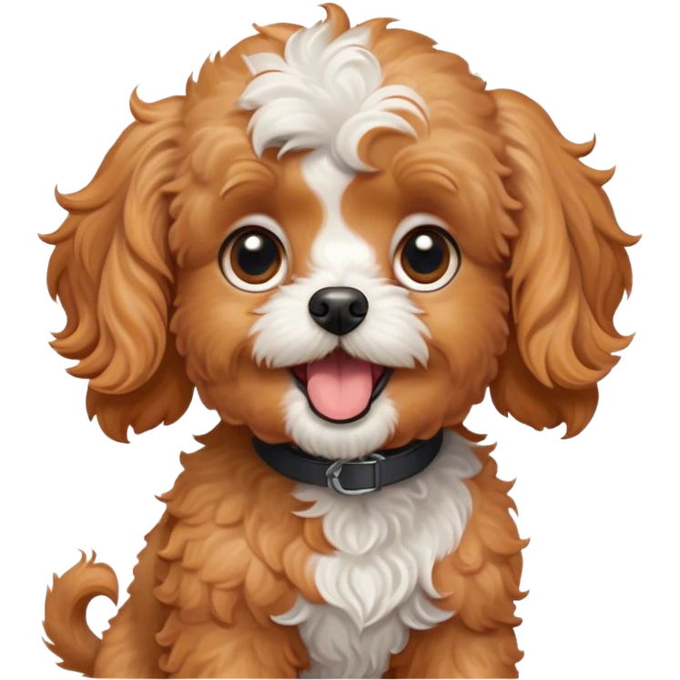 Cinematic Comical Apricot Cavoodle Portrait Emoji, Head tilted dramatically with an exaggeratedly shocked or offended expression, featuring a soft, curly apricot coat with charming white patches, wide, expressive brown eyes filled with exaggerated disbelief, Simplified yet hilariously expressive features, highly detailed, glowing with a slightly sassy glow, high shine, dramatic yet playful, stylized with an air of attitude, bright and endearing, soft glowing outline, capturing the essence of a sassy and over-the-top companion, so meme-worthy it feels like it could side-eye its way into internet fame instantly! emoji