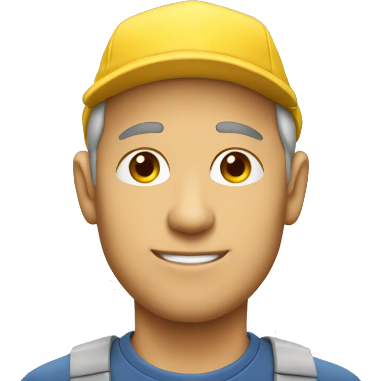 White man wearing a yellow hat emoji