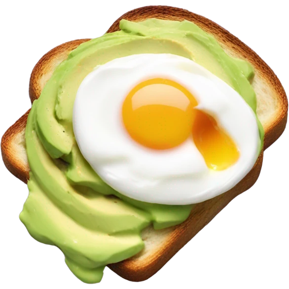 toast with mashed avocado and a poached egg emoji