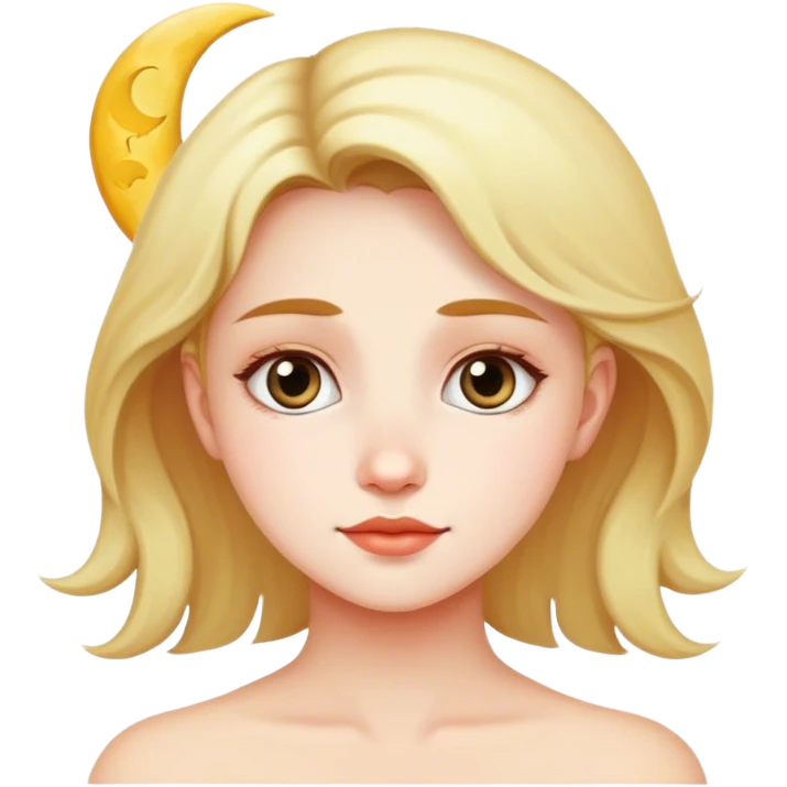 The girl with the moon emoji