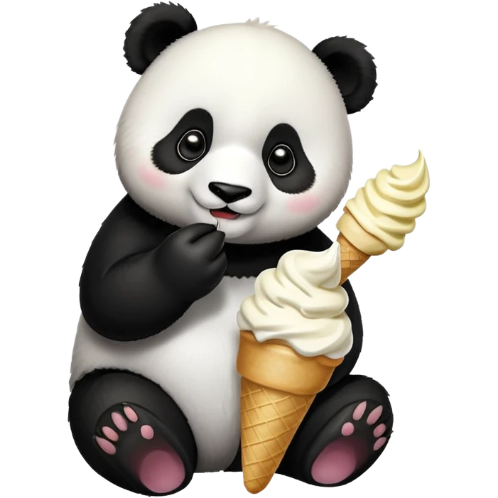 Panda eating ice cream emoji