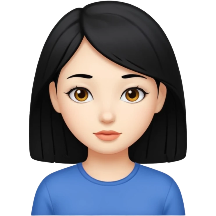 chica de cabello negro y piel blanca emoji