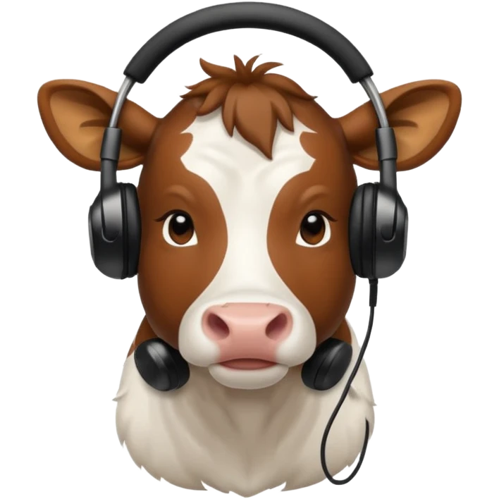 cow with black headphones emoji