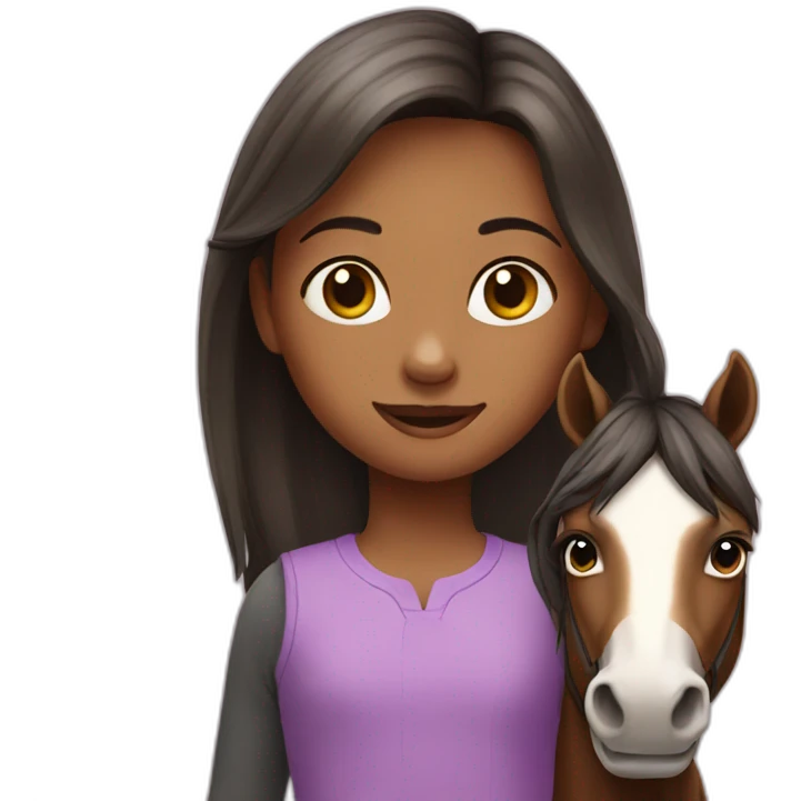 little girl with a horse emoji