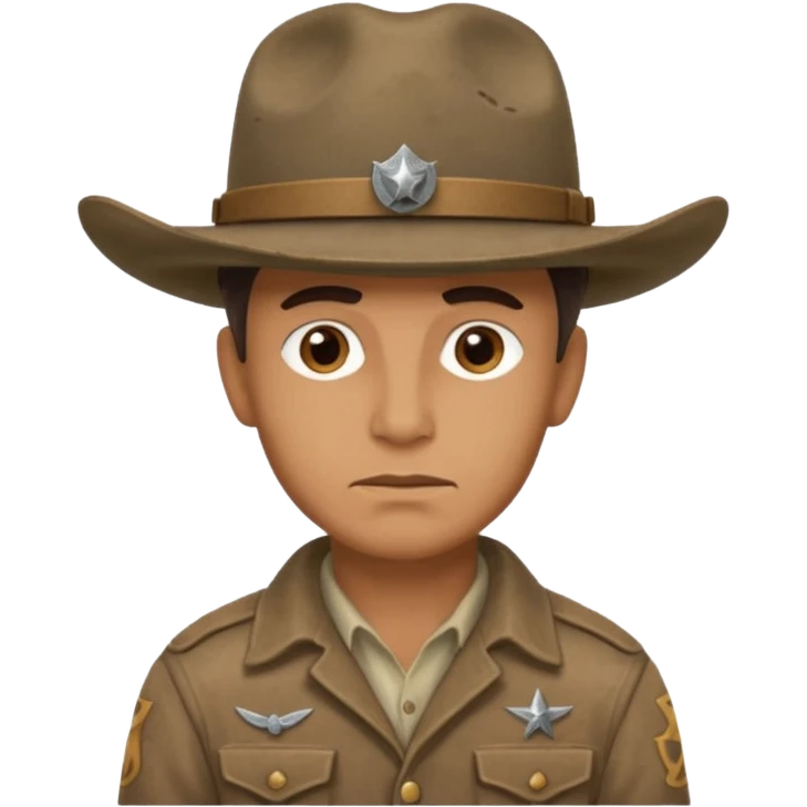 a cowboy with 1000 yard, stare World War II emoji