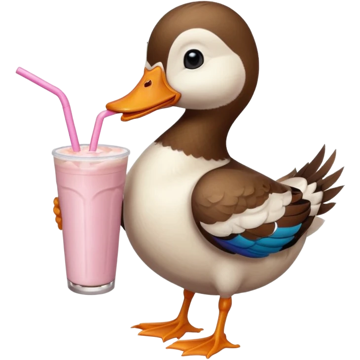 Duck drinking a milkshake  emoji