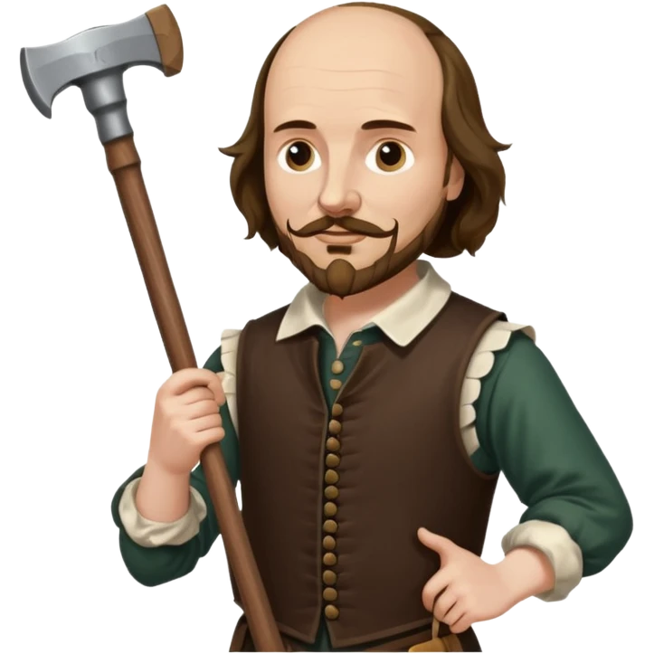 William Shakespeare with an ax emoji