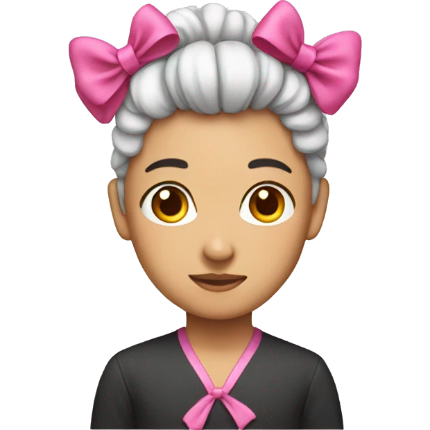 asian with pink bow in hair emoji