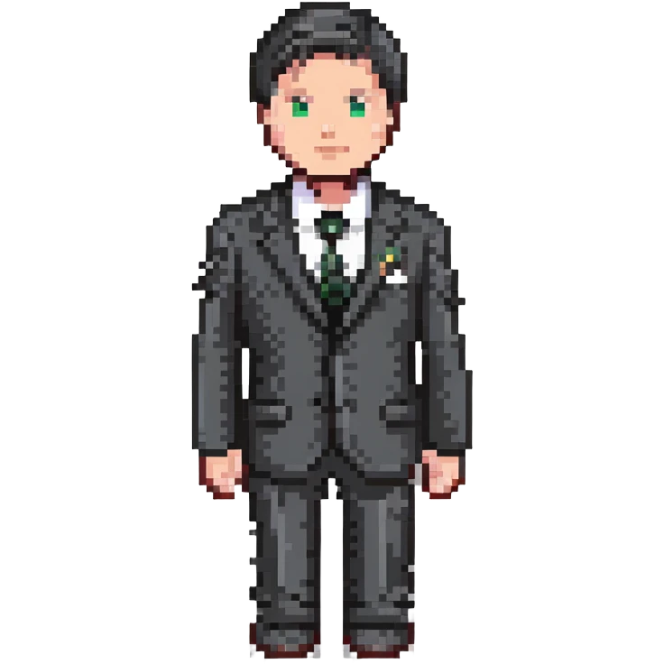 man wearing a suit with black horizontal stripes emoji