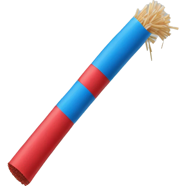 Red and blue colour Single Straw  emoji