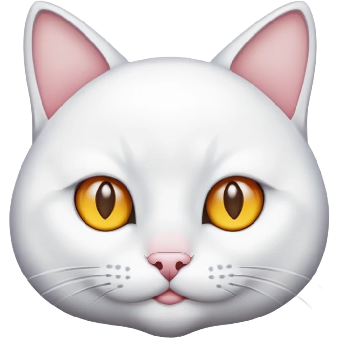 A white cat emoji