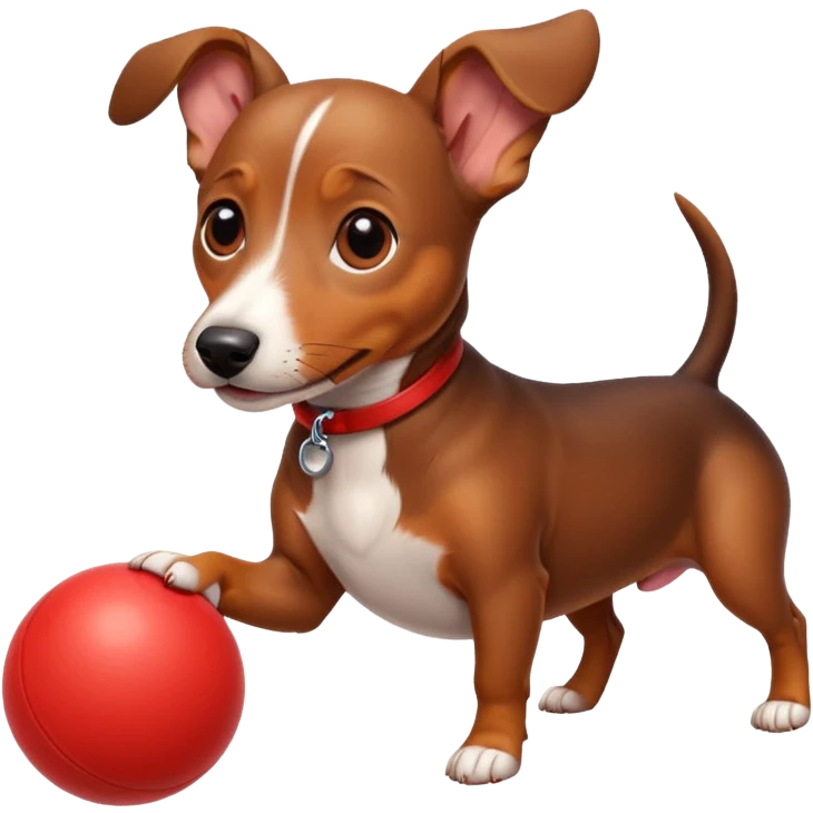 Weiner dog with a ball emoji