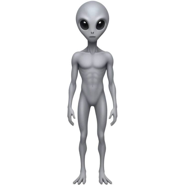 fullbody gray alien looking back emoji