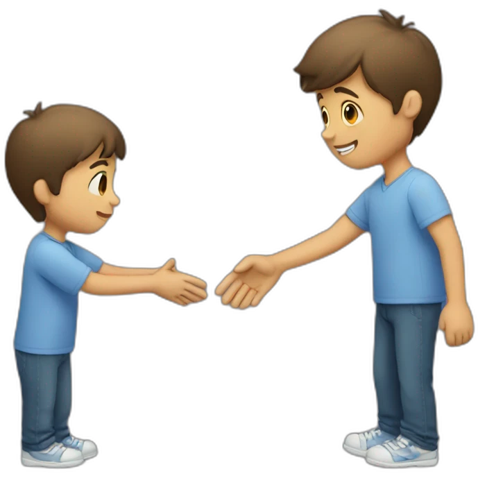 A boy who shakes his hand emoji